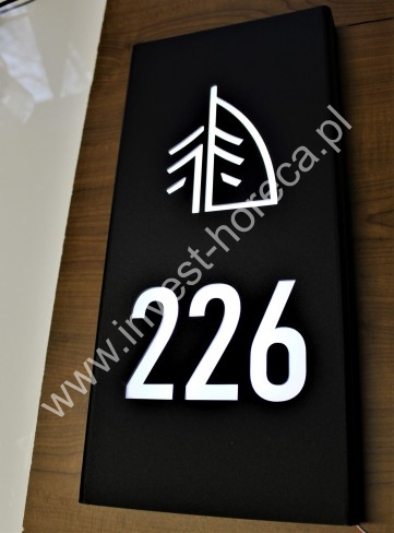 Led number in front of the door
