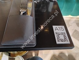 Table signs with MENU card with QR code and NFC