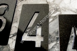 Door number plates in matte black