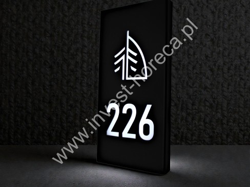 Led number in front of the door