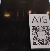 Table signs with MENU card with QR code and NFC