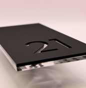 Modern signs made of acrylic glass